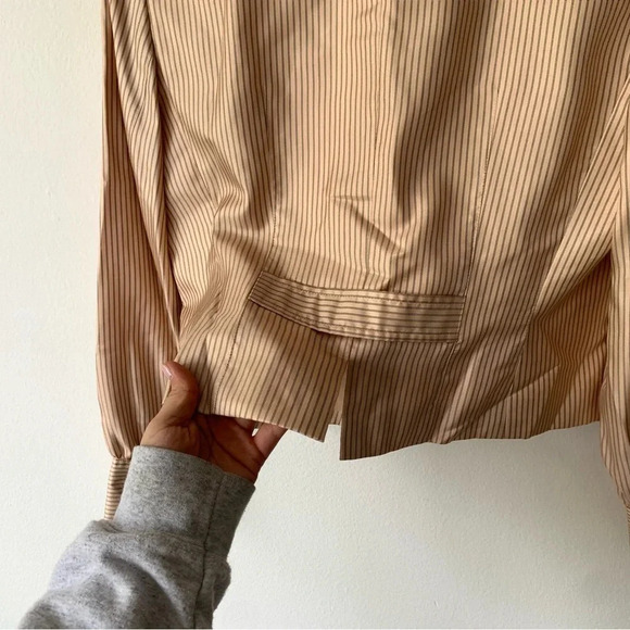 Vintage Jones New York Pink Peach Striped Silk Fitted Blazer Jacket Top - Picture 5 of 5